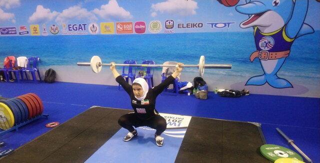 ششمی بانوی وزنه بردار ایران در گروه D وزنه برداری قهرمانی دنیا