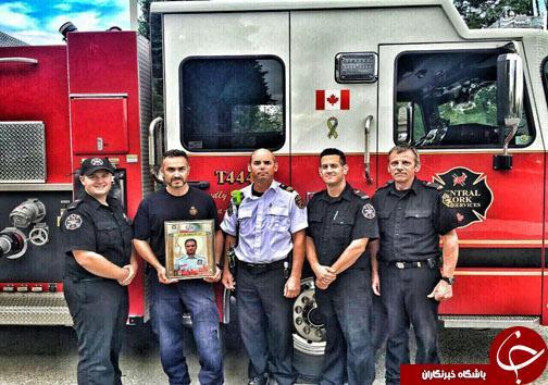 عکس، آتش نشان شهید ایرانی در جمع آتش نشانان کانادا